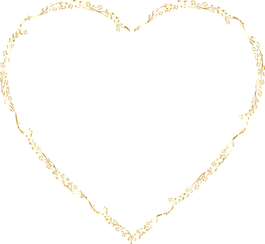 a heart shaped gold border