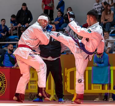 Dos luchadores de Combat Ju jutsu de la Federación Española de Combat Ju Jutsu.