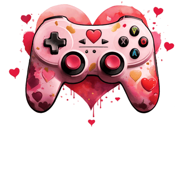 a pink video game controller controller with a heart shaped video game controller