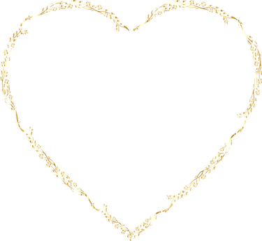 a heart shaped gold border