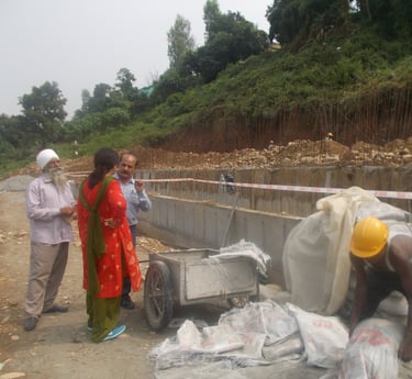 Ravinder Vashisht with Mohini Daljeet Singh CEO Max India Foundation in village Dhakrani