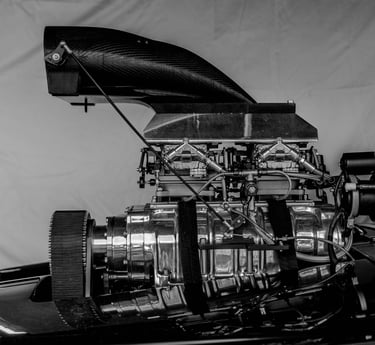 supercharged racing engine with a wide timing belt