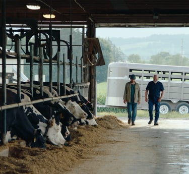 two generations of a farm family