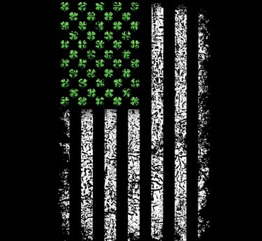 a flag with shamrock shamrock clovers and shamrocks