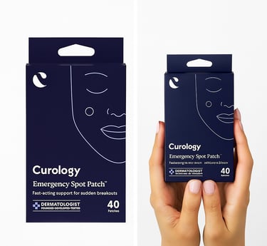 Curology Emergency Spot Patch pimple patch packaging and the Curology pimple patch box