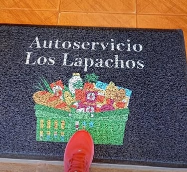Felpudo con logo personalizado supermercado los lapachos