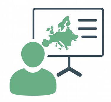 a person standing in front of a screen explaining how EPR works