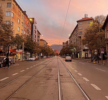 Sunset in City Centre Sofia