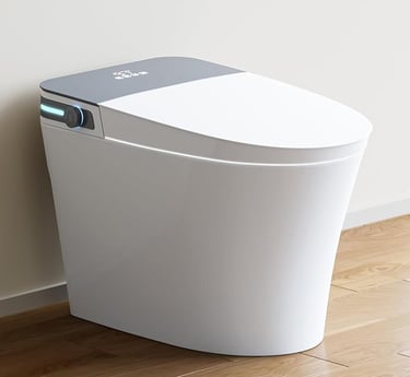 a toilet with a white toilet and a white toilet