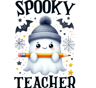 a ghost ghost ghost ghost with a pencil and pencil in it's hands