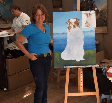Mireille Desroches artiste peintre au CS Ranch de Givrins en Suisse