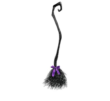 55'' Witch Broom with Ribbons for Kids Halloween Witches Broomstick