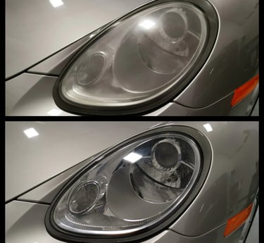 Posrche 911 results of headlight restoration