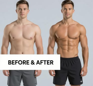 a man with a muscular body and a man with a muscular body