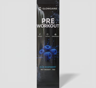 glowgains preworkout sachets blue raspberry