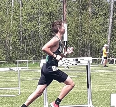 me running for track about to finish the race