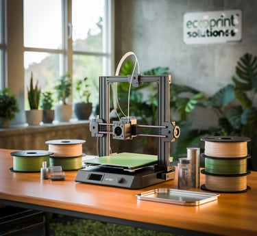 a desk with a printer and a printer machine