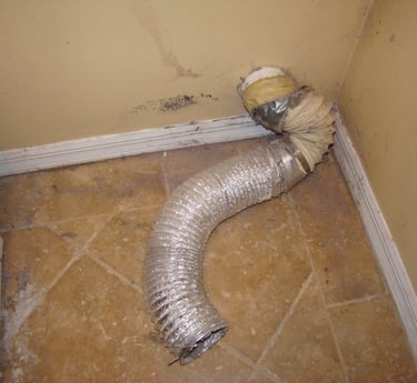 Horrible dryer vent hose repair pictured