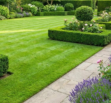 Ein gepflegter und frisch gemähter Garten