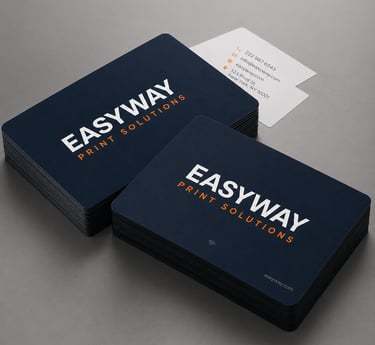 Custom business cards and printed marketing materials for local companies