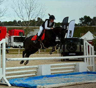 cavaliere qui saute a cheval