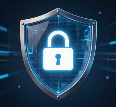 two hands touching each other in front of a blue background