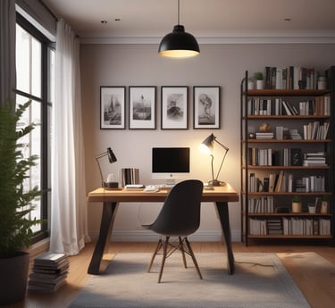 A modern workspace showcasing Albrozco LLC's innovative products.