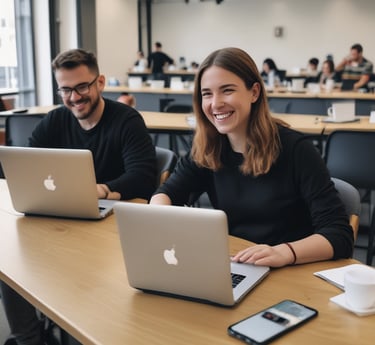 A calm workspace with a laptop displaying cloud system diagrams and a printed best practice PDF beside it.