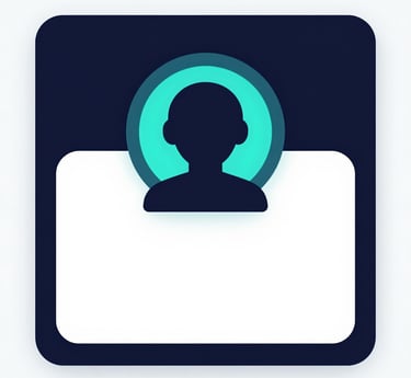 A sleek workspace interface with a dark navy background and cyan and teal accents, highlighting a placeholder TikTok profile section.
