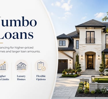 Modern luxury estate showcasing jumbo loans for high-priced home financing options.