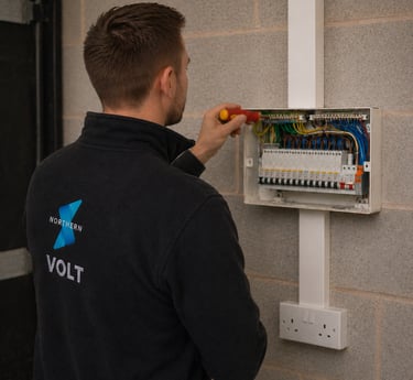 electrician working on consumer unit