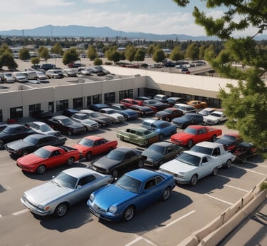 A popular compact car like a Chevrolet Onix parked in front of a friendly office building with the Gran Prime Solution logo visible.