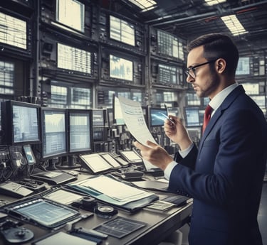 A warm, modern office scene showing a team collaborating over data charts on a laptop screen.