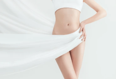 body with flying scarf show legs and bely only