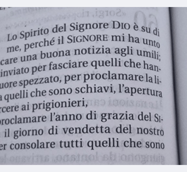 Una pagina di testo dalla bibbia per conoscere Gesù 