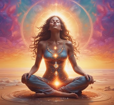 Several mushrooms with pale brown caps and gills grow closely together on a moss-covered log in a forest setting. The background shows various shades of green and brown from leaves and undergrowth, creating an earthy and natural atmosphere.