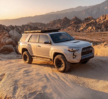 SUV with roof top fitted solar charging system