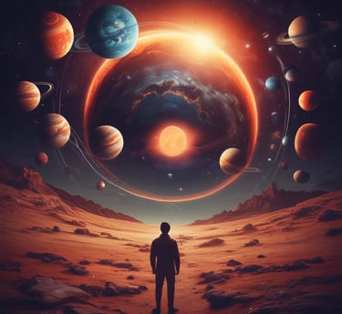 An illustration representing astrological charts and zodiac signs.