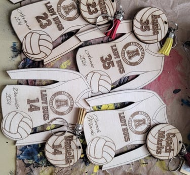 Custom Wood Jersey Magnets and Keychains