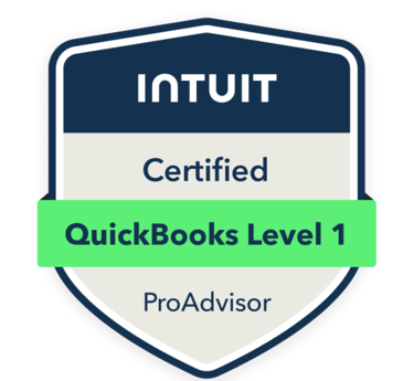 QuickBooks Online ProAdvisor Level 1 certification badge