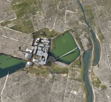 a large rock formation in the middle of a body of water