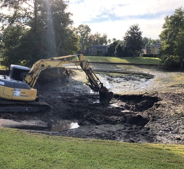 Douglasville detention pond service Dredging a retention pond