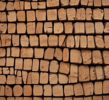 A stack of seasoned firewood ready for delivery.