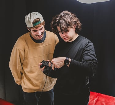 Cort and Luke providing video podcast production services in Dallas, Texas.