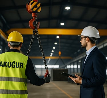 Akuğur Makine üretim tesisi – endüstriyel vinç imalatı yapılan fabrika içi üretim alanı