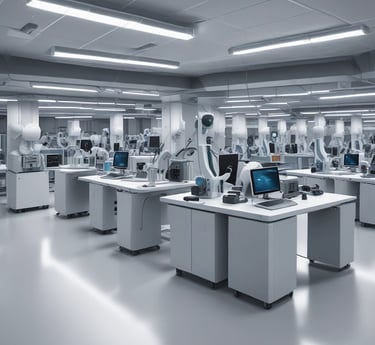 A modern laboratory showcasing advanced biotech research.