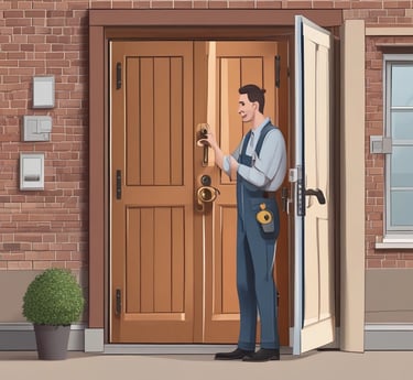 A professional locksmith assisting a customer in Bordeaux.