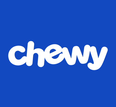 a blue and white chevrony logo on a blue background