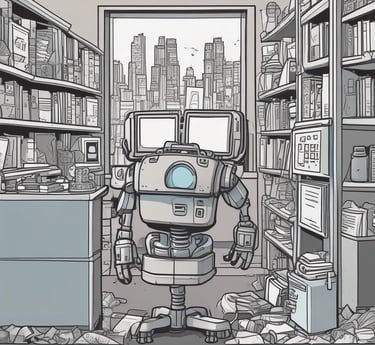 A colorful illustration of a comic strip featuring humorous characters discussing current events.