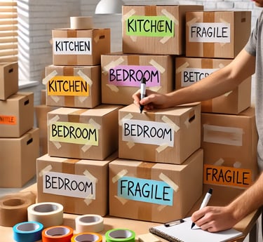 marking removal boxes as bedroom, kitchen etc,